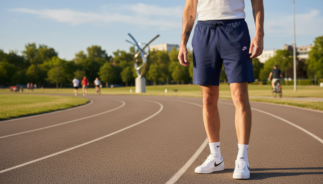 Nike Men's Blue Cotton Shorts: Soft, Easy Summer Fit