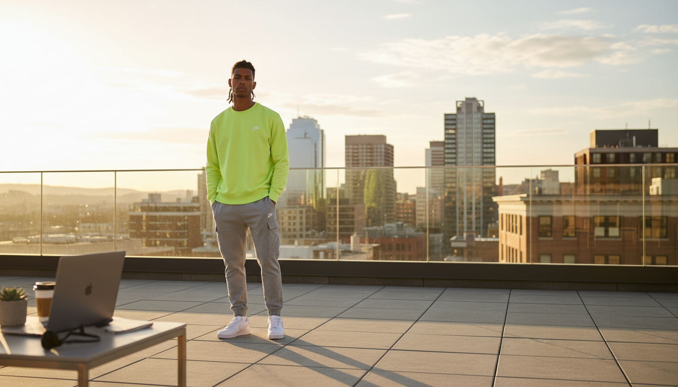 Nike Men’s Green Sweatshirt: Soft Warmth, Easy Style