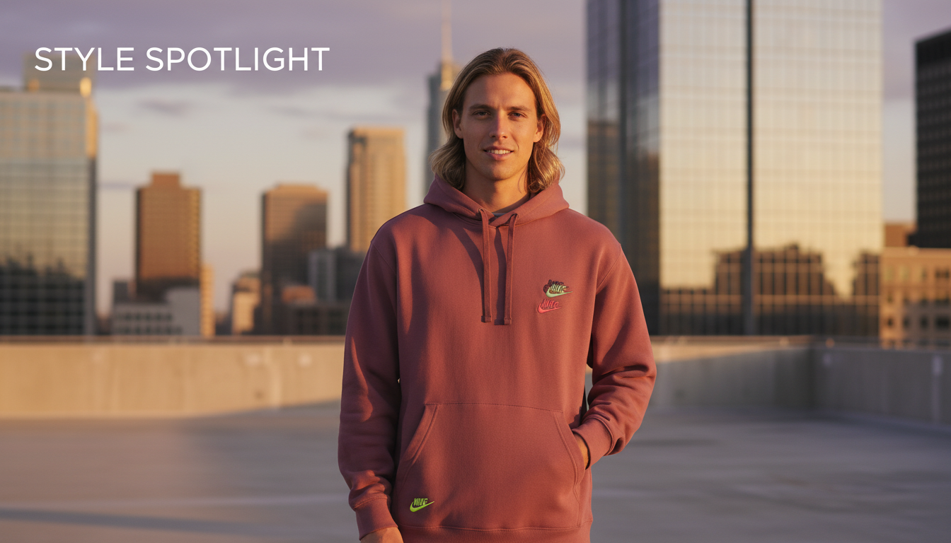 Nike Men’s Pink Printed Sweatshirt: Comfort & Street Style